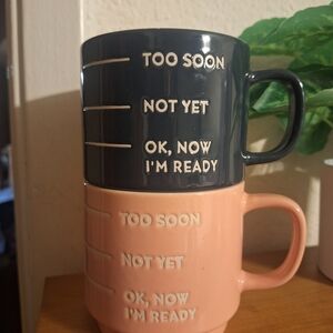 Two-Tone Motivational Coffee Mug Set